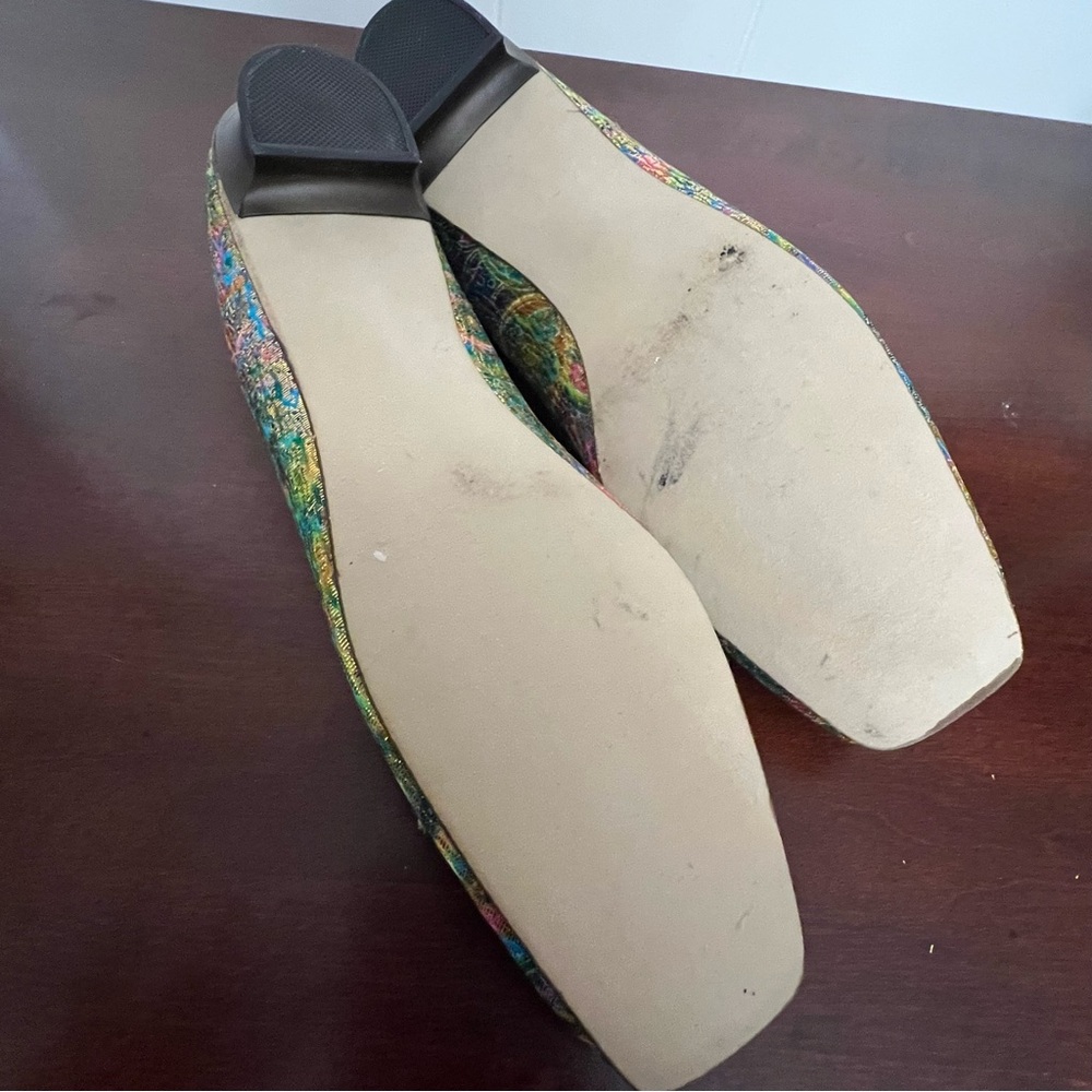 Oomphies Vintage 1960’s Mid Century metallic Colorful Women's Shoes Bow Detail - Picture 13 of 14